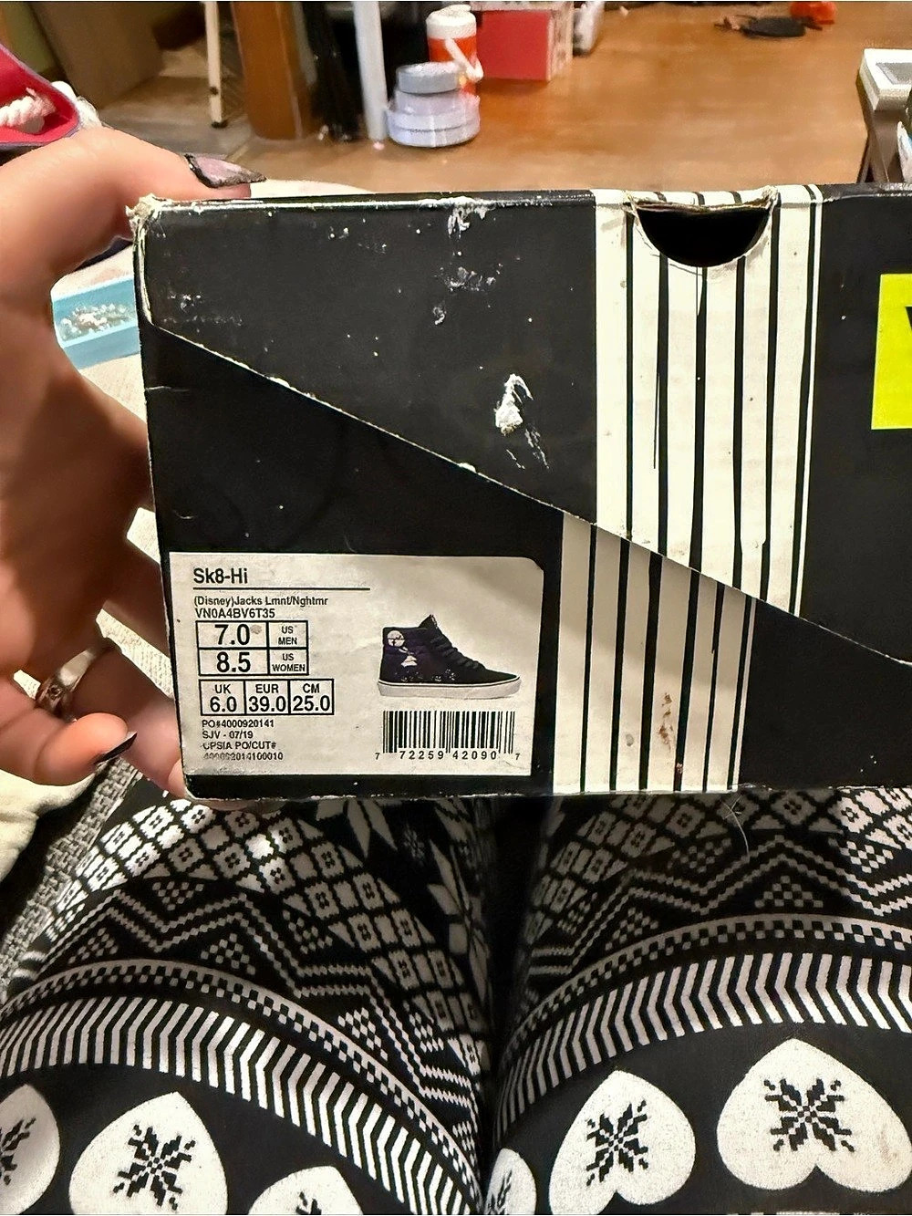 Vans Disney Nightmare Before Christmas Sk8-Hi Black & Purple US 7 NWT
